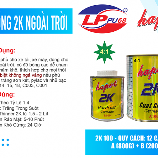 Dầu Bóng 2K AB 100 - Ngoài Trời