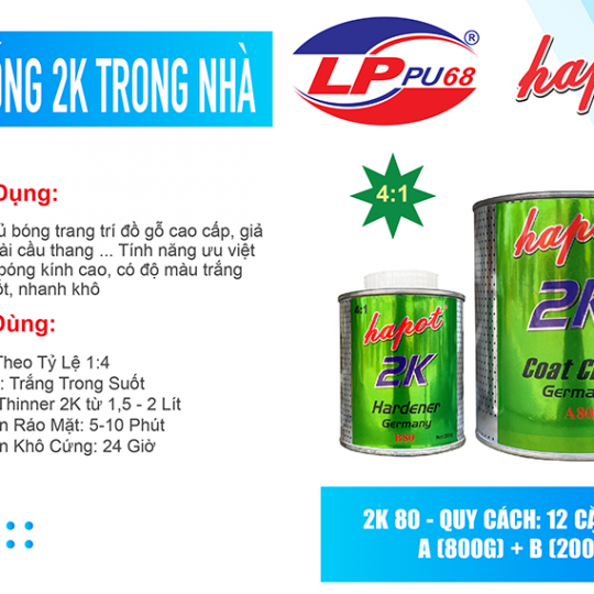 Dầu Bóng 2K AB 80 - Trong Nhà